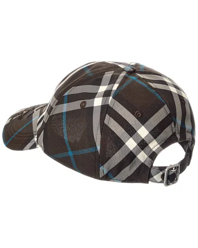 Burberry Check Baseball Cap In Black