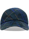 Burberry Ekd Check Baseball Cap In Blue