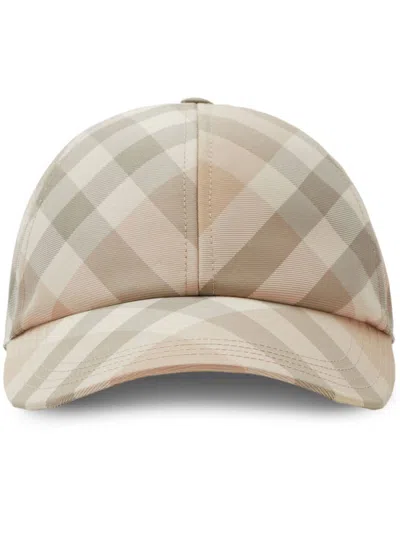 BURBERRY CHECK BASEBALL CAP IN BEIGE FOR SS24