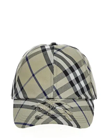 Burberry Check Baseball Cap In Light Sage Ip Check