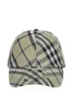 Burberry Check Baseball Cap In Lichen