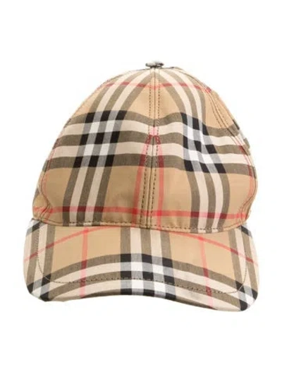 Pre-owned Burberry Check Baseball Cap In Neutral
