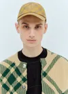 Burberry Check Canvas Baseball Cap In Yellow