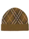 Burberry Check Beanie In Nude