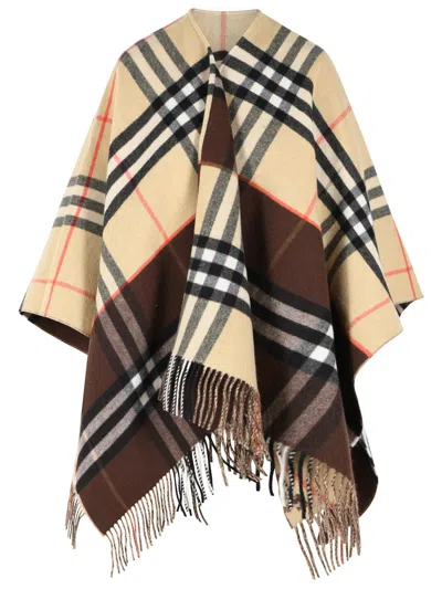 Burberry 'check' Beige Cashmere Cape