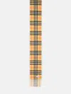 Burberry 'check' Beige Cashmere Scarf In Sand
