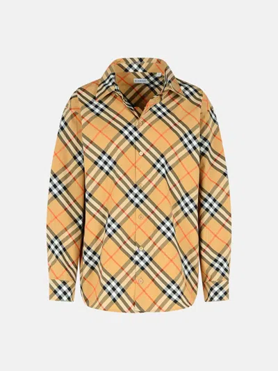 Burberry 'check' Beige Cotton Shirt