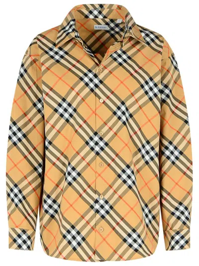 Burberry Checked Cotton-poplin Shirt In Neutrals