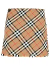 Burberry Women Embroidered Twill Mini Skirt In Beige