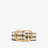 Burberry Check Leather Belt In Archive Beige/gold