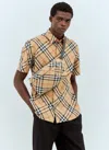 Burberry Men's Check Belt Bag In Beige