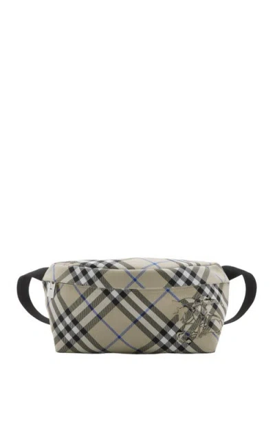 Burberry Check Belt Bag In Lichen