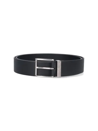 Burberry Check Belt In Black