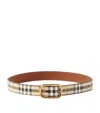 Burberry Vintage Check Leather Belt In Neutral