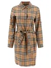 BURBERRY BURBERRY CHECK BELTED DRESS