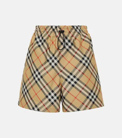 Burberry Check Bermuda Shorts In Neutral