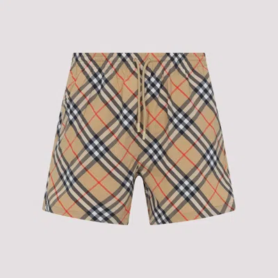 Burberry Check Bermuda Shorts For Men In Brown