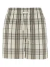 Burberry Embroidered Poplin Shorts In Gray