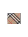 Burberry Signature Check Bi-fold Wallet In Beige