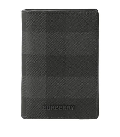 Burberry Check Bifold Card Holder In Black