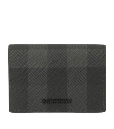 Burberry Check Bifold Card Holder In Grey