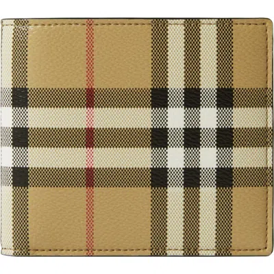 Burberry Check Bifold Wallet In Brown