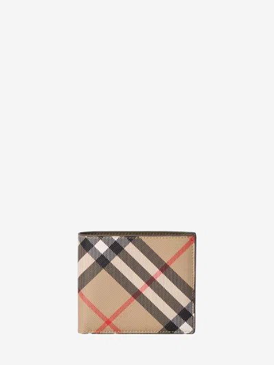 Burberry Check Bifold Wallet In Beige