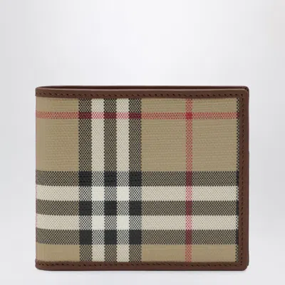 Burberry Check Bifold Wallet In Beige