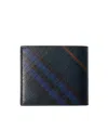Burberry Check Slim Bifold Wallet In Black