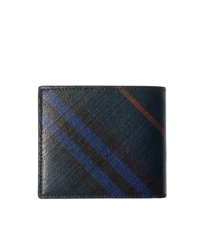 Burberry Check Bifold Wallet In Black