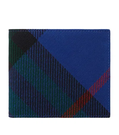 Burberry Check Bifold Wallet In Blue