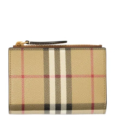 Burberry Check Bifold Wallet In Brown