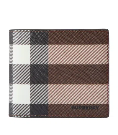 Burberry Check Bifold Wallet In Brown