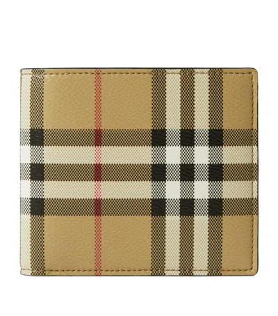 Burberry Check Bifold Wallet In Brown