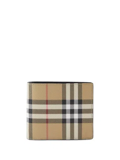 Burberry Check Bifold Wallet In Neutrals