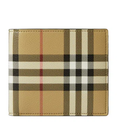 Burberry Check Bifold Wallet In Sand