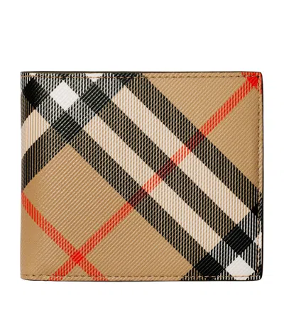 Burberry Check Bifold Wallet In Neutral