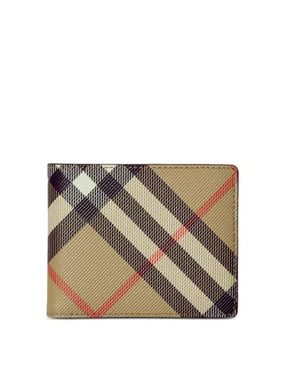 Burberry Check Bifold Wallet In Sand