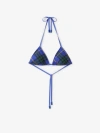 Burberry Check Bikini Top In Bright Navy