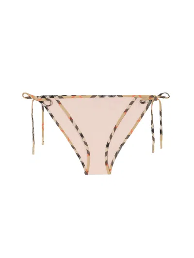 Burberry Check Bikini Bottoms With Tie-up Detail In Multi