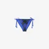 Burberry Check Bikini Briefs In Bright Navy