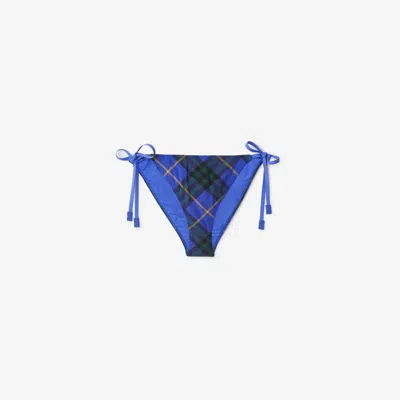 Burberry Check Bikini Briefs In Blue