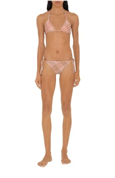 Burberry Check Bikini Briefs In Brown