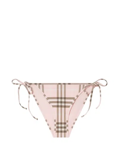 Burberry Check Bikini Briefs In Pink
