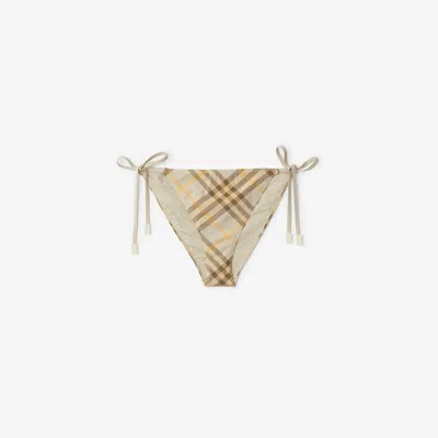 Burberry Check Bikini Briefs In Wheat