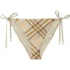 Burberry Check Print Bottom Swimsuit In Wheat