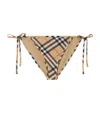 Burberry Check-pattern Bikini Briefs In Yellow