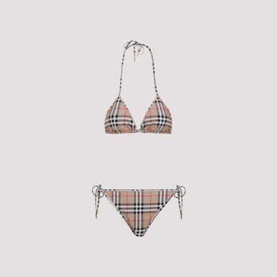 Burberry Check Bikini For Women In Brown