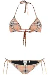 Burberry Check Motif Triangle Bikini Set In Multicolor