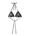 Burberry Check Lycra Triangle Bikini Top In Black